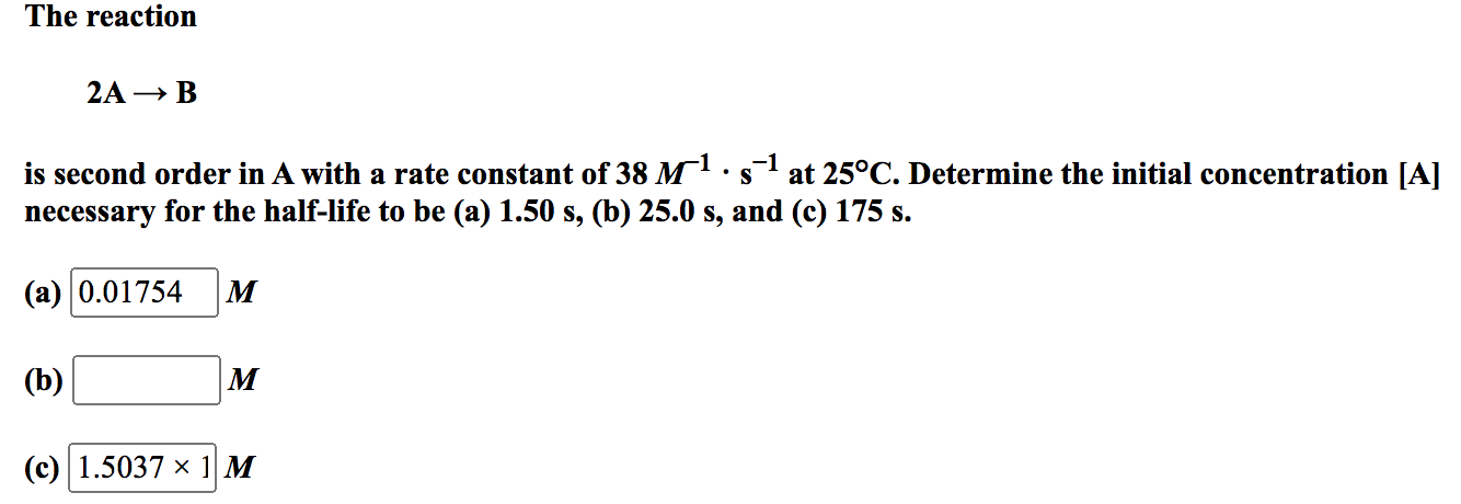 Solved The Reaction 2AB Is Second Order In A With A Rate | Chegg.com