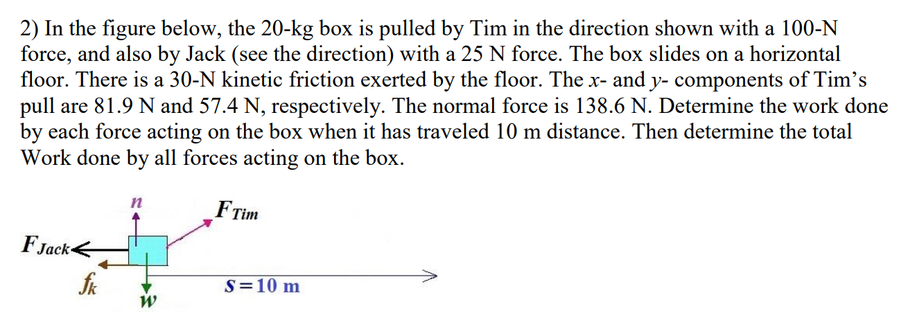 Solved 2) In the figure below, the 20−kg box is pulled by | Chegg.com