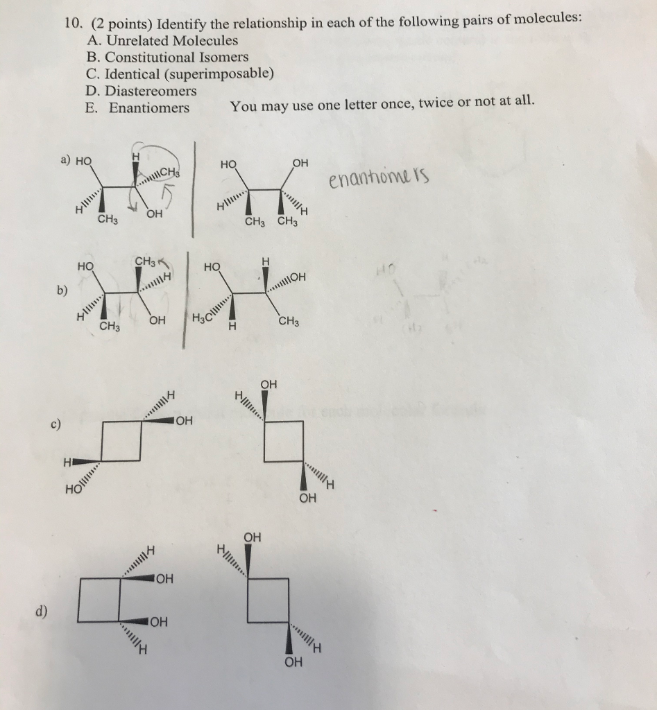 Solved Identify the relationship in each of the following | Chegg.com