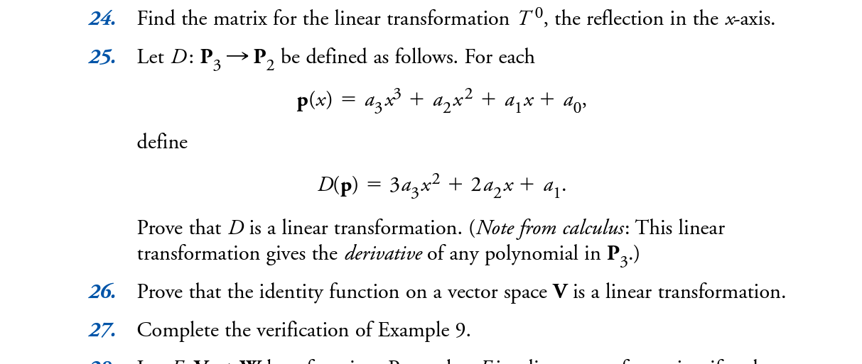 Solved 24. Find the matrix for the linear transformation T°, | Chegg.com