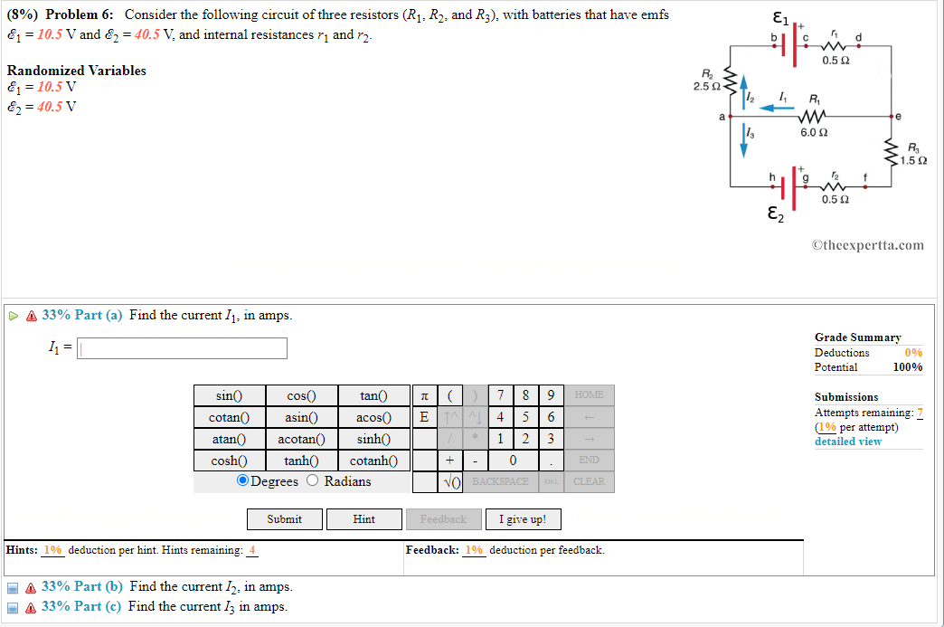 Solved (8\%) Problem 6: Consider The Following Circuit Of | Chegg.com