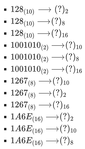 Solved Convert the following number systems [Proof of work | Chegg.com