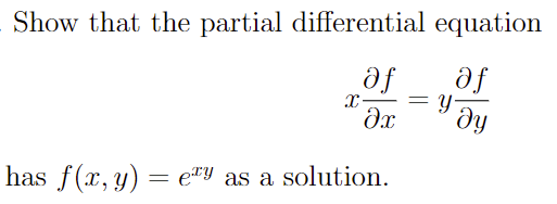 Solved Show that the partial differential equation | Chegg.com