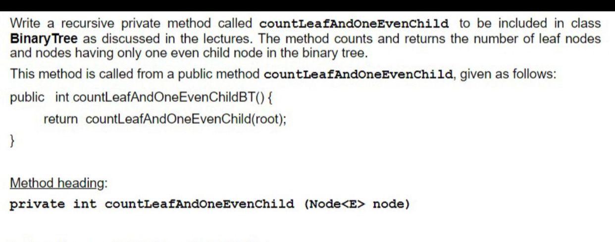 Solved Write a recursive private method called | Chegg.com