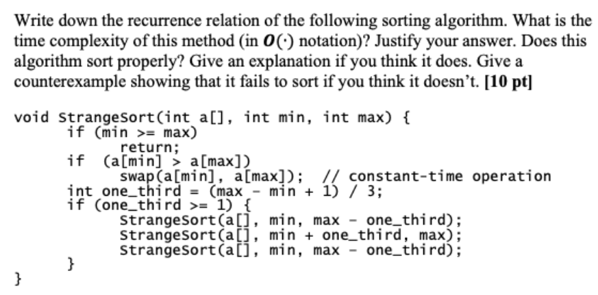 Solved Write down the recurrence relation of the following | Chegg.com
