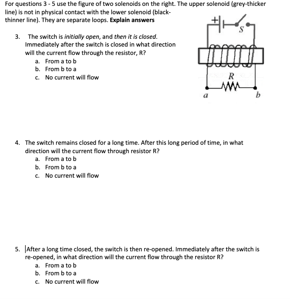 Solved For Questions 3 - 5 Use The Figure Of Two Solenoids | Chegg.com