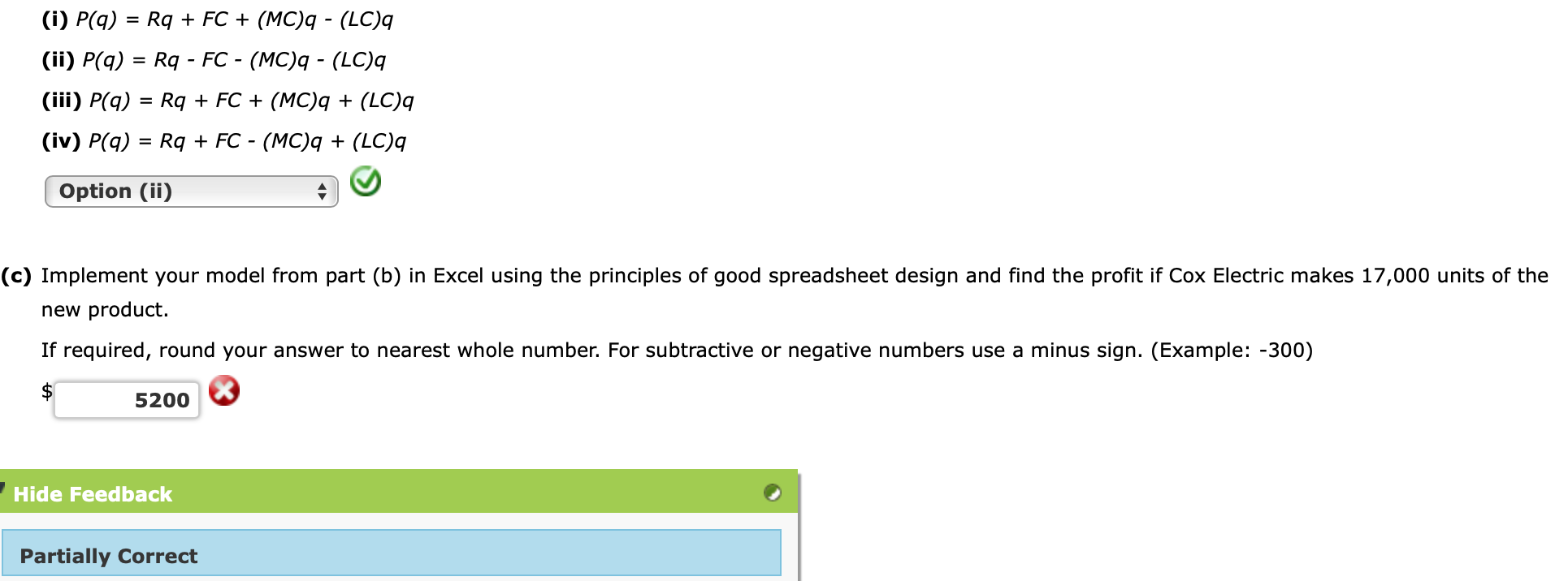 Solved Cox Electric makes electronic components and has