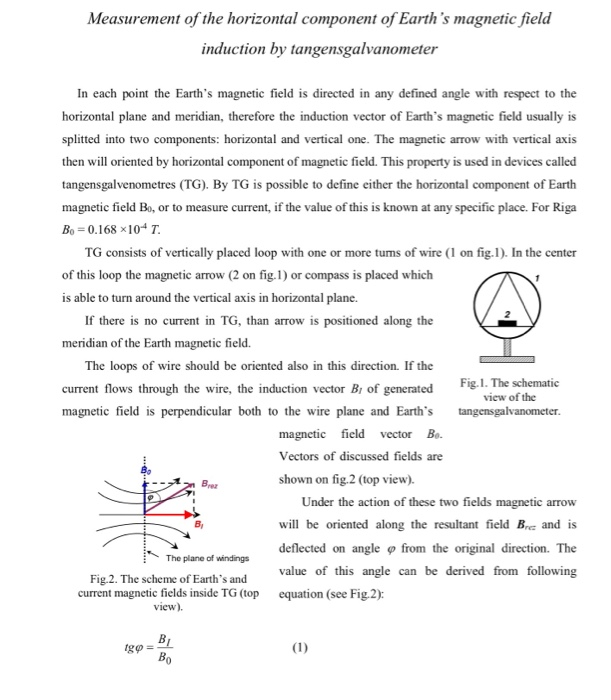 Solved This is my experiment about Earth field