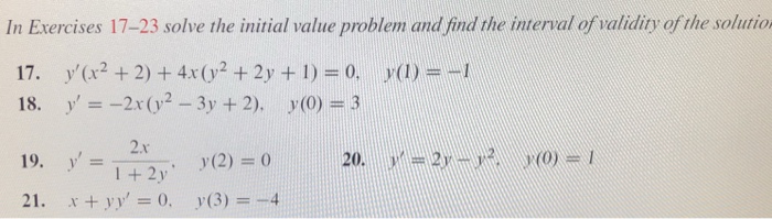 Solved In Exercises 17-23 solve the initial value problem | Chegg.com
