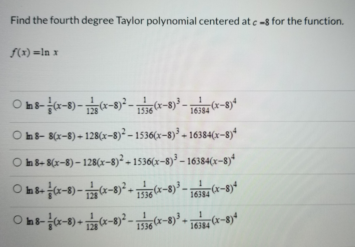 Solved Find The Fourth Degree Taylor Polynomial Centered At 4605