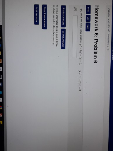 Solved webwork math 231-05 hamework 6 6 Homework 6: Problem | Chegg.com