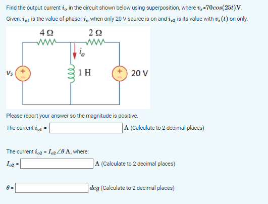 Solved Find the output current io ﻿in the circuit shown | Chegg.com