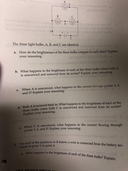 Solved The Three Light Bulbs, A, B, And C Are Identical. How | Chegg.com