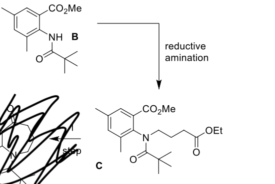 Solved CO2Me NH B reductive amination CO2Me OEt N с | Chegg.com