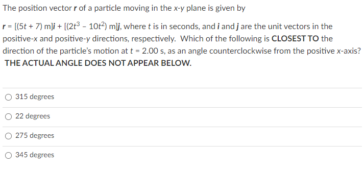 Solved The position vector r of a particle moving in the x-y | Chegg.com