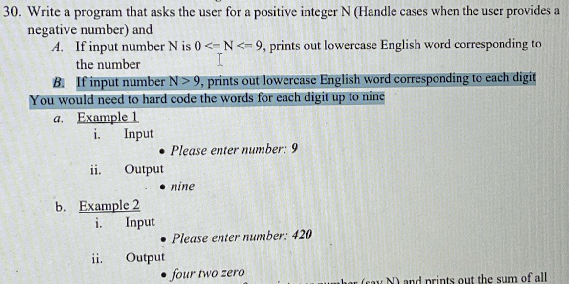 Solved 30. Write a program that asks the user for a positive | Chegg.com