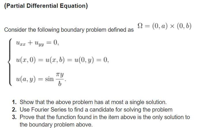 Solved (Partial Differential Equation) Consider The | Chegg.com