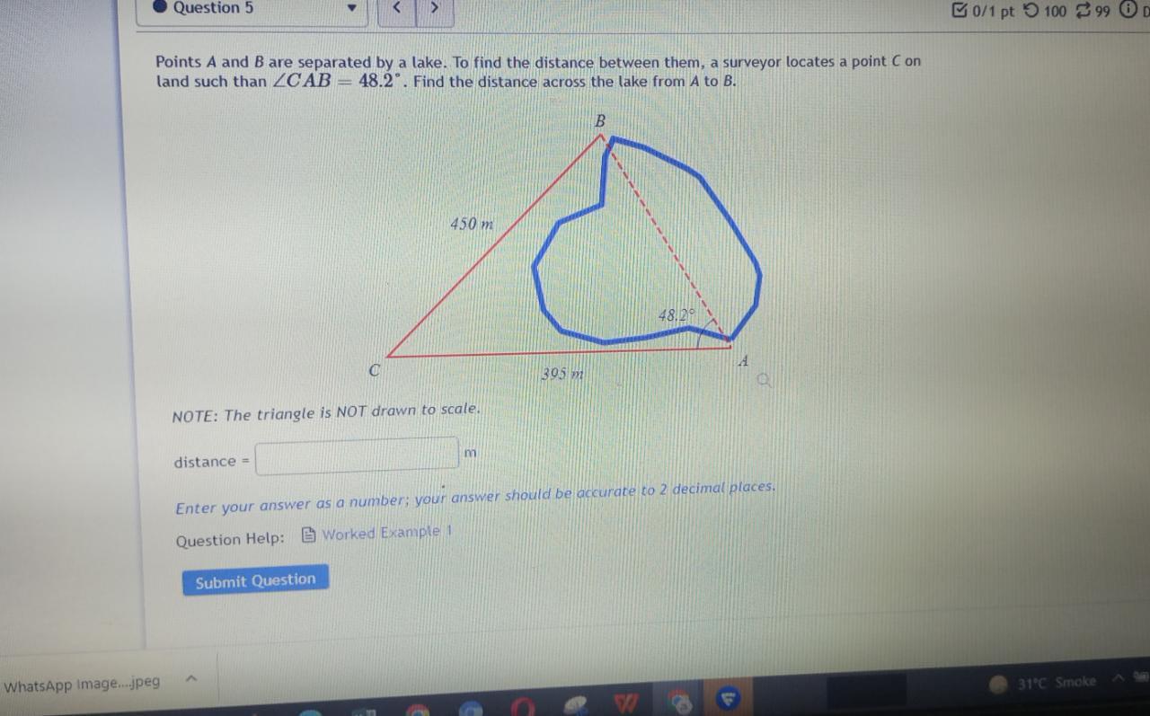Solved Question 5 B0/1 pt 100 99 OD Points A and B are | Chegg.com