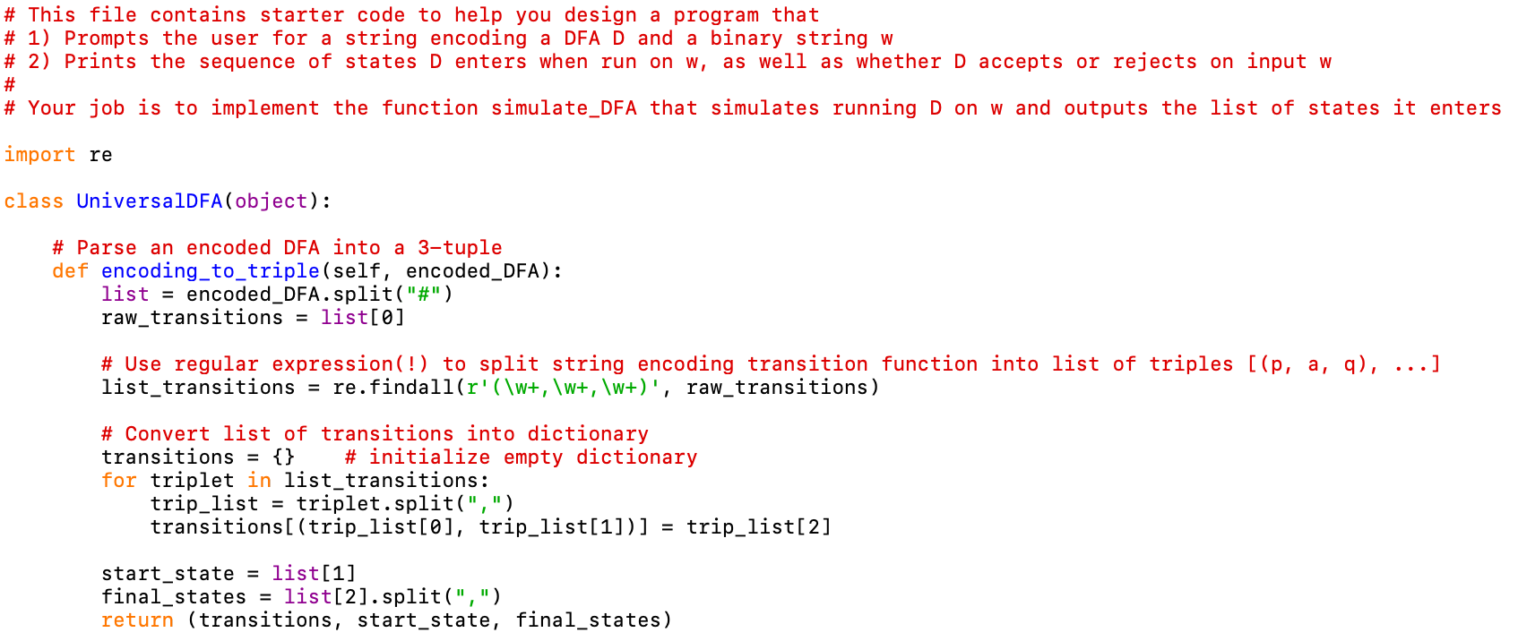 3. (Universal DFA) This short programming exercise | Chegg.com
