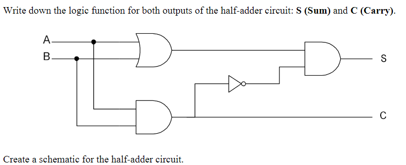 Solved Write down the logic function for both outputs of the | Chegg.com