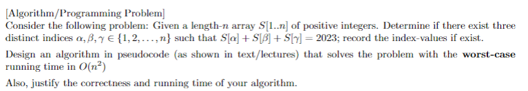 Solved [Algorithm/Programming Problem] Consider The | Chegg.com