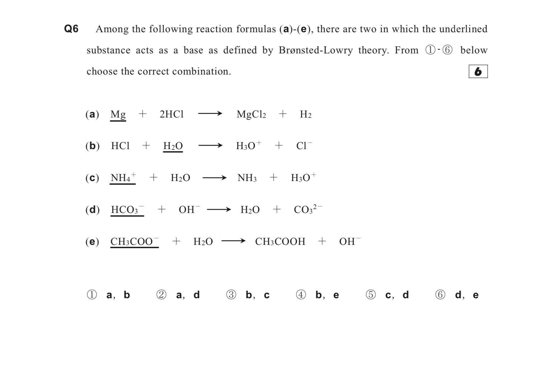 Solved 26 Among the following reaction formulas (a)-(e), | Chegg.com