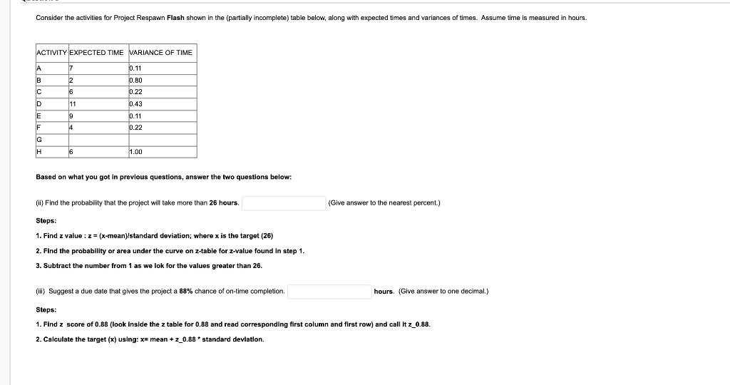 Solved T= Expected Time =(a+4∗m+b)/6 Variance =((b−a)/6)∧2 | Chegg.com