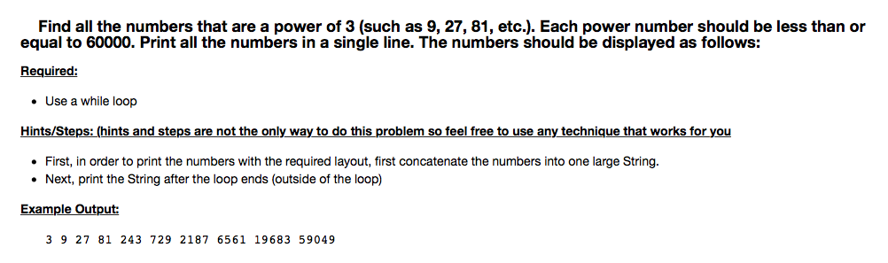 Solved Find all the numbers that are a power of 3 (such as | Chegg.com