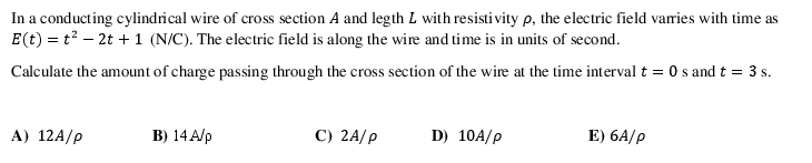 Solved In a conducting cylindrical wire of cross section A | Chegg.com