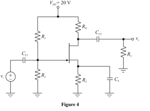 Solved Given the common source JFET amplifier of Figure 4. | Chegg.com