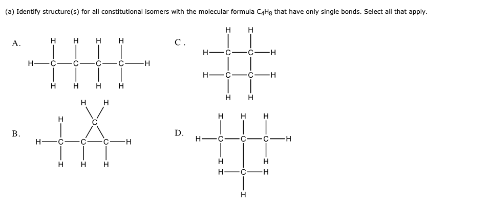 C4h8 Isomers Structures