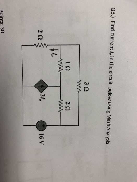 Solved Q3.) Find current io in the circuit below using Mesh | Chegg.com