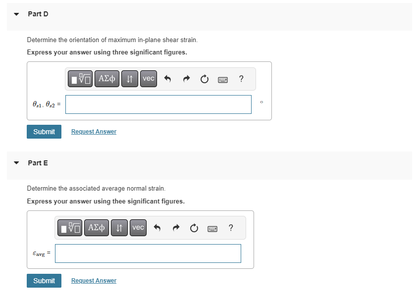 Solved The state of strain on an element has components | Chegg.com