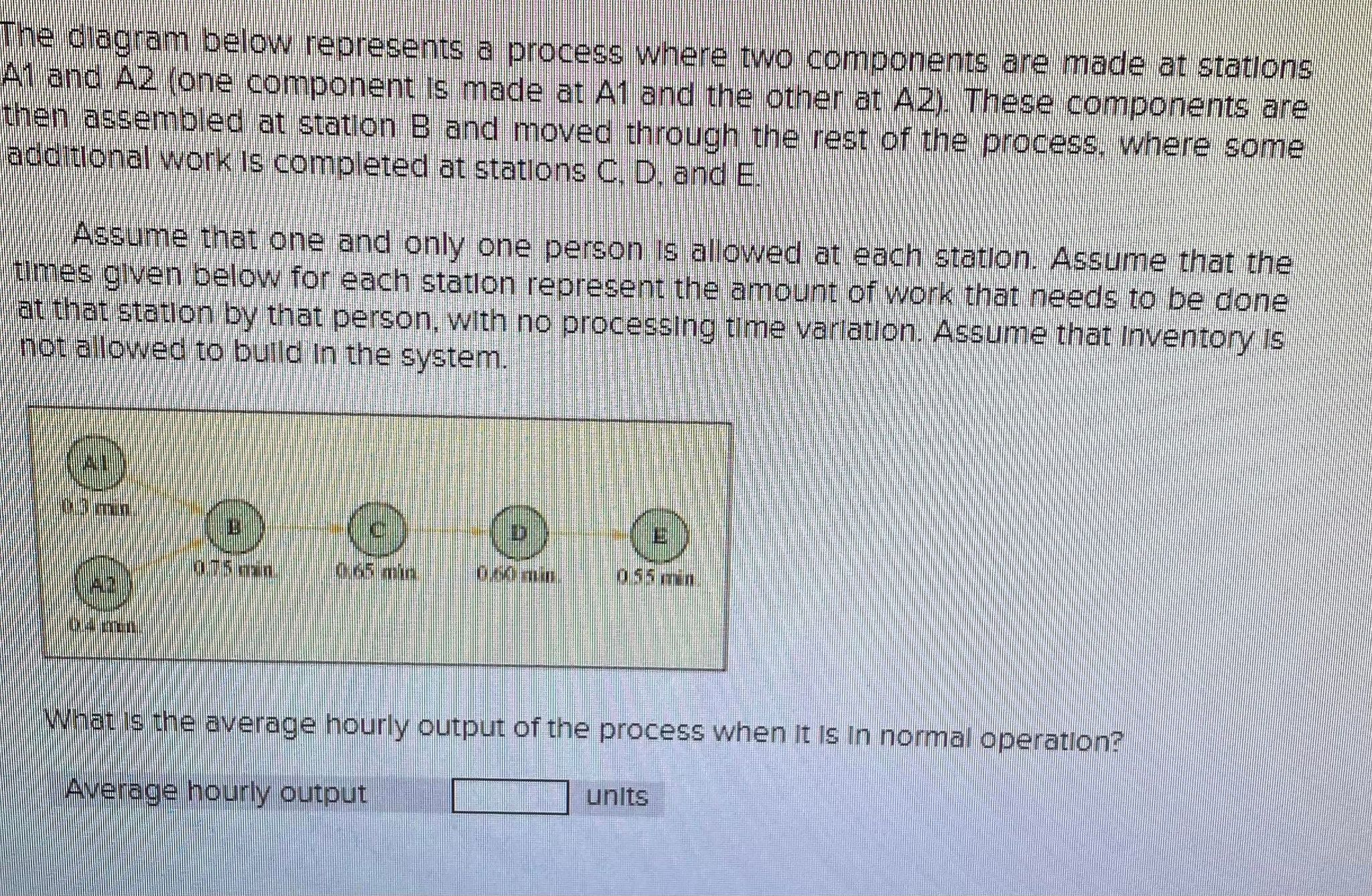 Solved What Is The Average Hourly Output Of The Process When Chegg