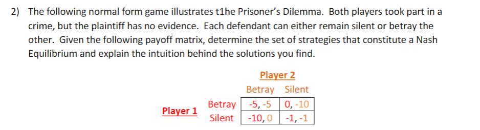 Solved This Is Game Theory Assignment From My ECON 100 | Chegg.com