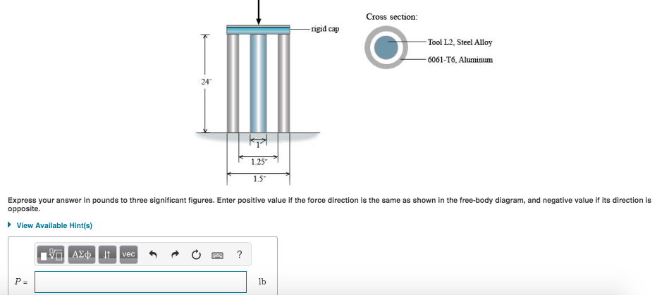 Solved To determine the forces induced by combined axial and | Chegg.com