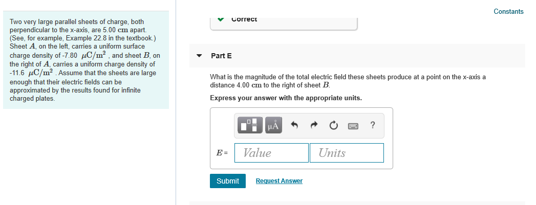 Solved Con Two Very Large Parallel Sheets Of Charge, Both | Chegg.com ...