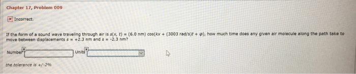Solved If the form of a sound wave traveling through air is | Chegg.com