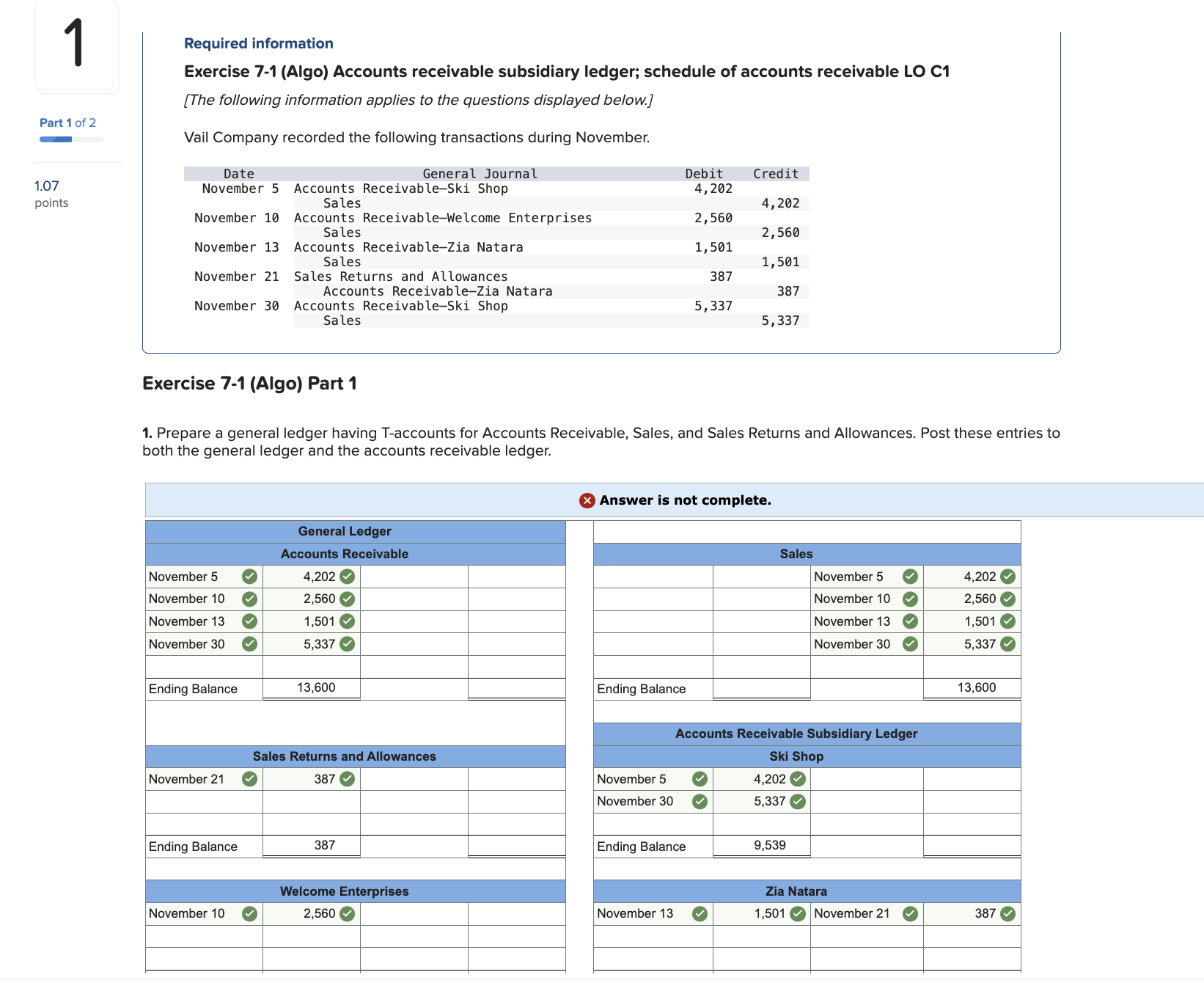 Solved Required informationExercise 71 (Algo) ﻿Accounts