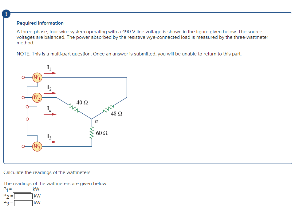Solved Required information A three-phase, four-wire system | Chegg.com