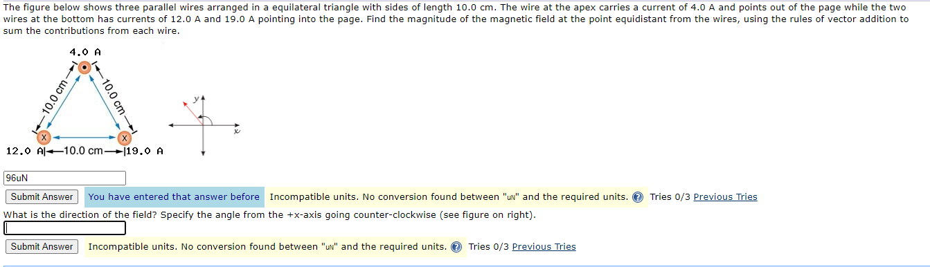 Solved The figure below shows three parallel wires arranged | Chegg.com