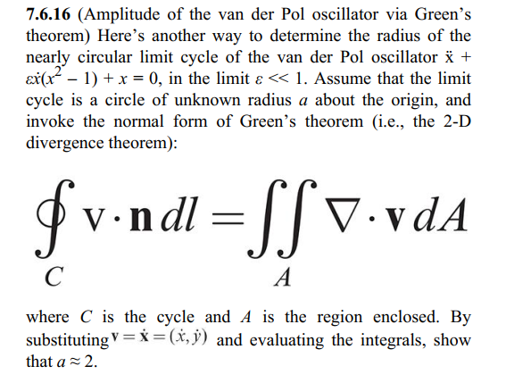 7.6.16 (Amplitude of the van der Pol oscillator via | Chegg.com