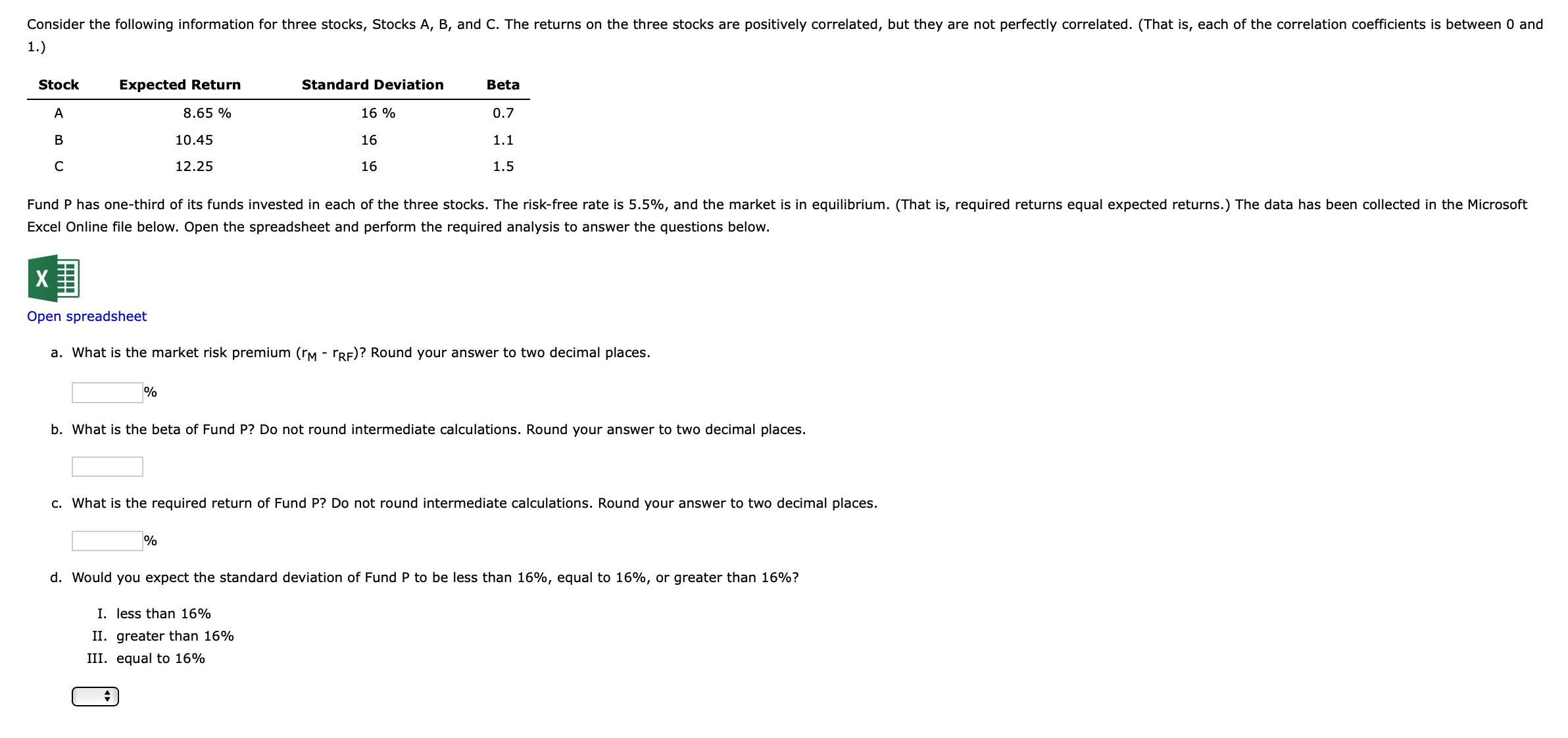 Solved 1.)Excel Online file below. Open the spreadsheet and | Chegg.com