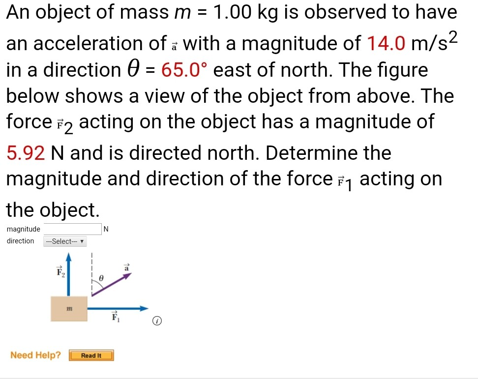 Solved An object of mass m 1.00 kg is observed to have an | Chegg.com