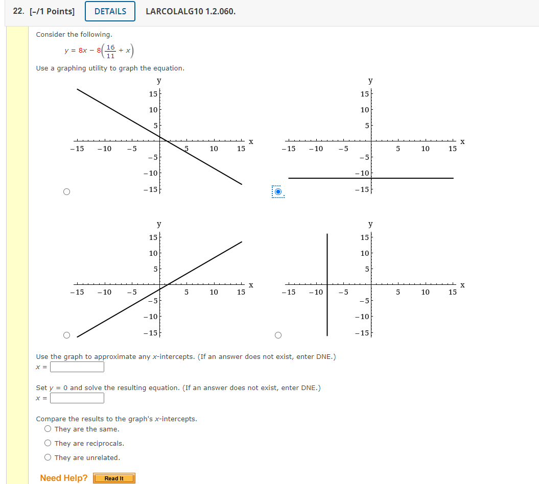 Solved Consider the following. y = 20 - (3x – 10) Use a | Chegg.com