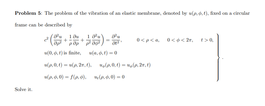 Solved Problem 5: The Problem Of The Vibration Of An Elastic 