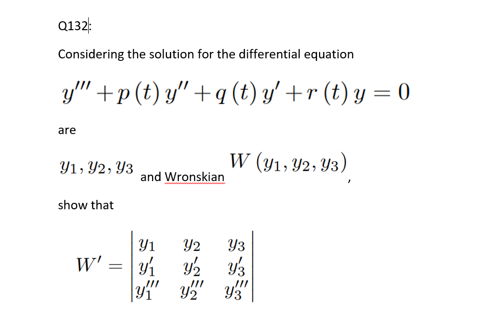Solved Q132: Considering the solution for the differential | Chegg.com