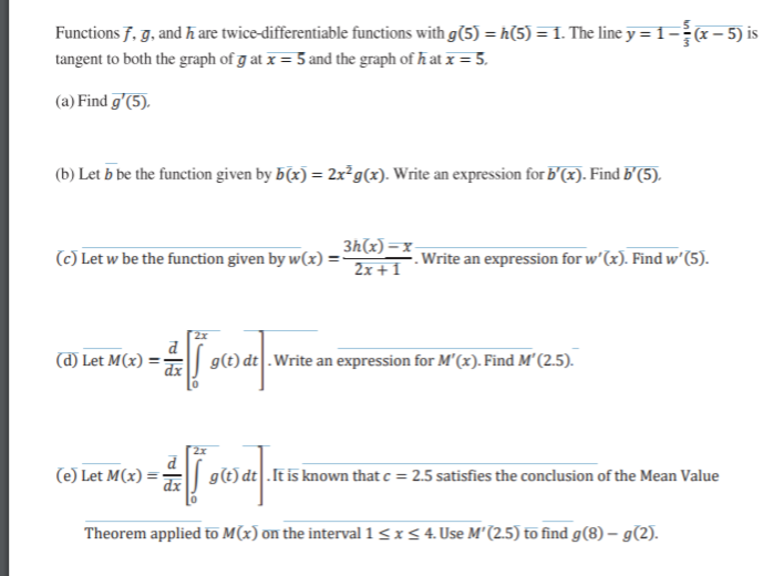 Solved Functions F G And H Are Twice Differentiable Fun Chegg Com
