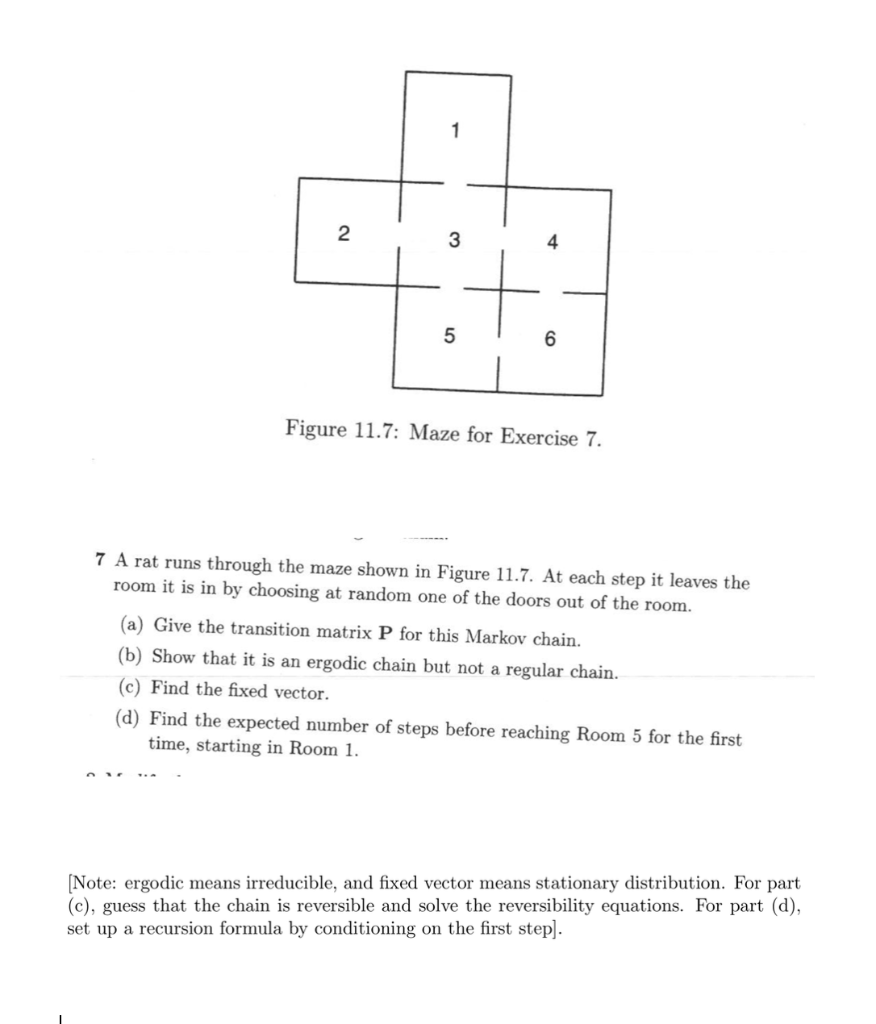 Solved Figure 11.7: Maze for Exercise 7. 7 A rat runs | Chegg.com