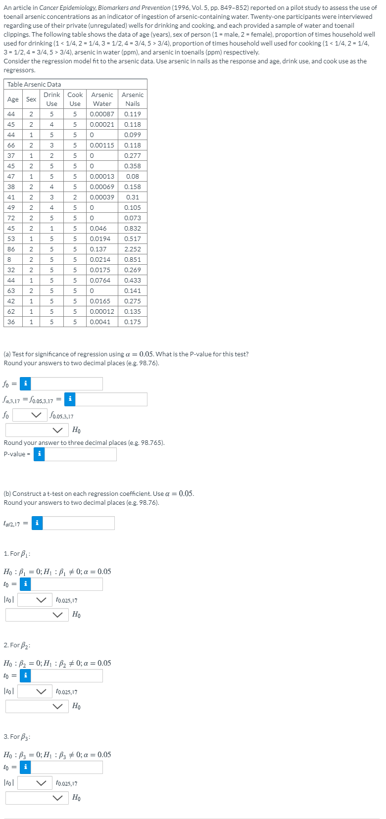 Solved The first drop down bar for each part is " " or